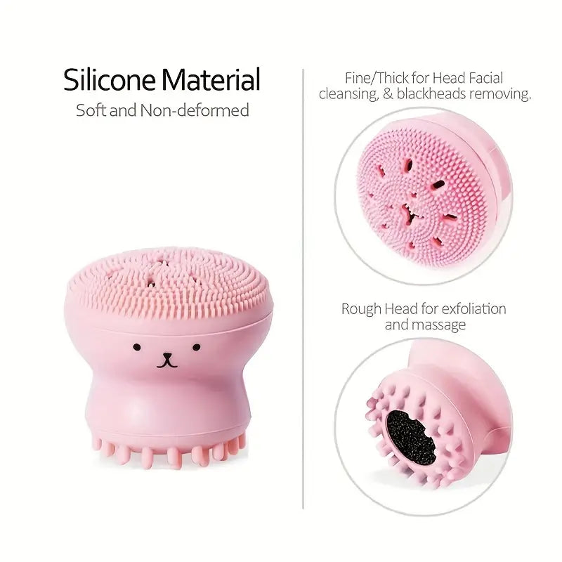 [LIGHTNING SALE] Jadeglow™ Adorable Octopus Facial Cleaning Brush