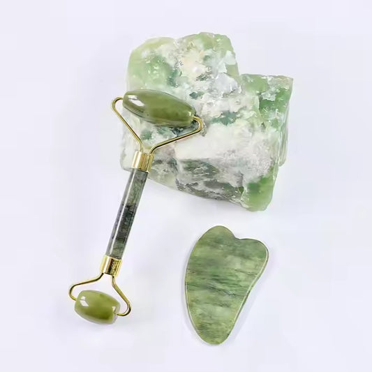 Jadeglow™ Signature Quartz Roller and Gua Sha Set