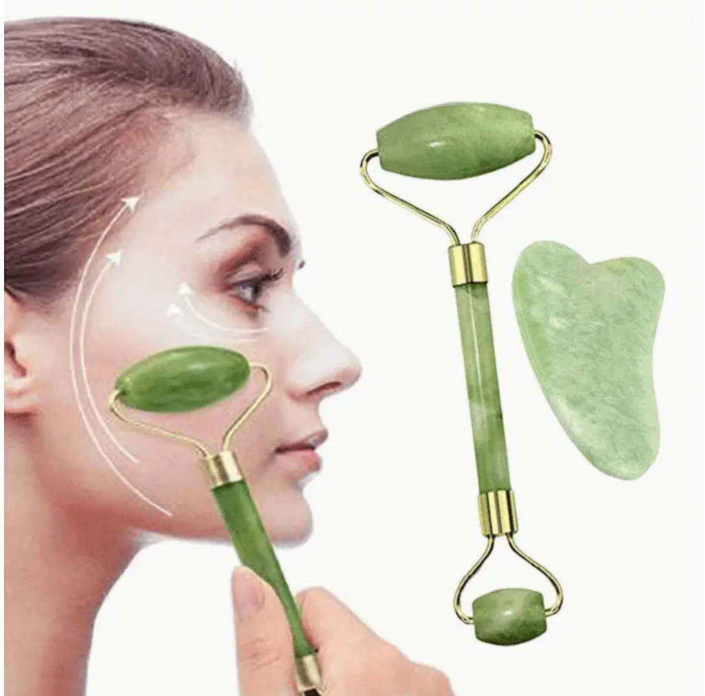 Jadeglow™ Signature Quartz Roller and Gua Sha Set